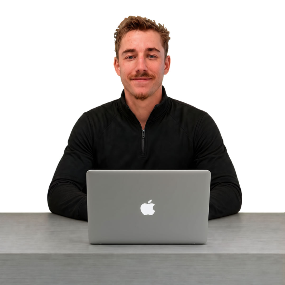 Bryce Davis at his desk